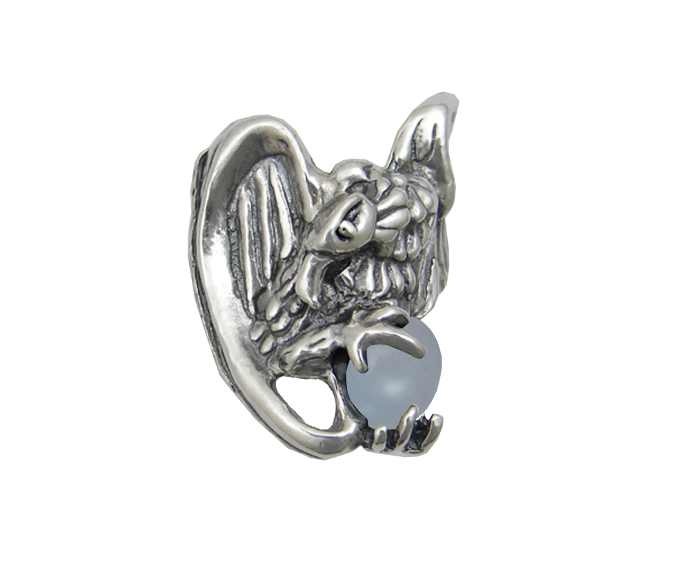 Sterling Silver Heavy Weight Vulture Ring With Chalcedony Size 9 Sterling Silver Heavy Weight Vulture Ring With Chalcedony Size 9